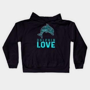 Dolphin Love Text Kids Hoodie